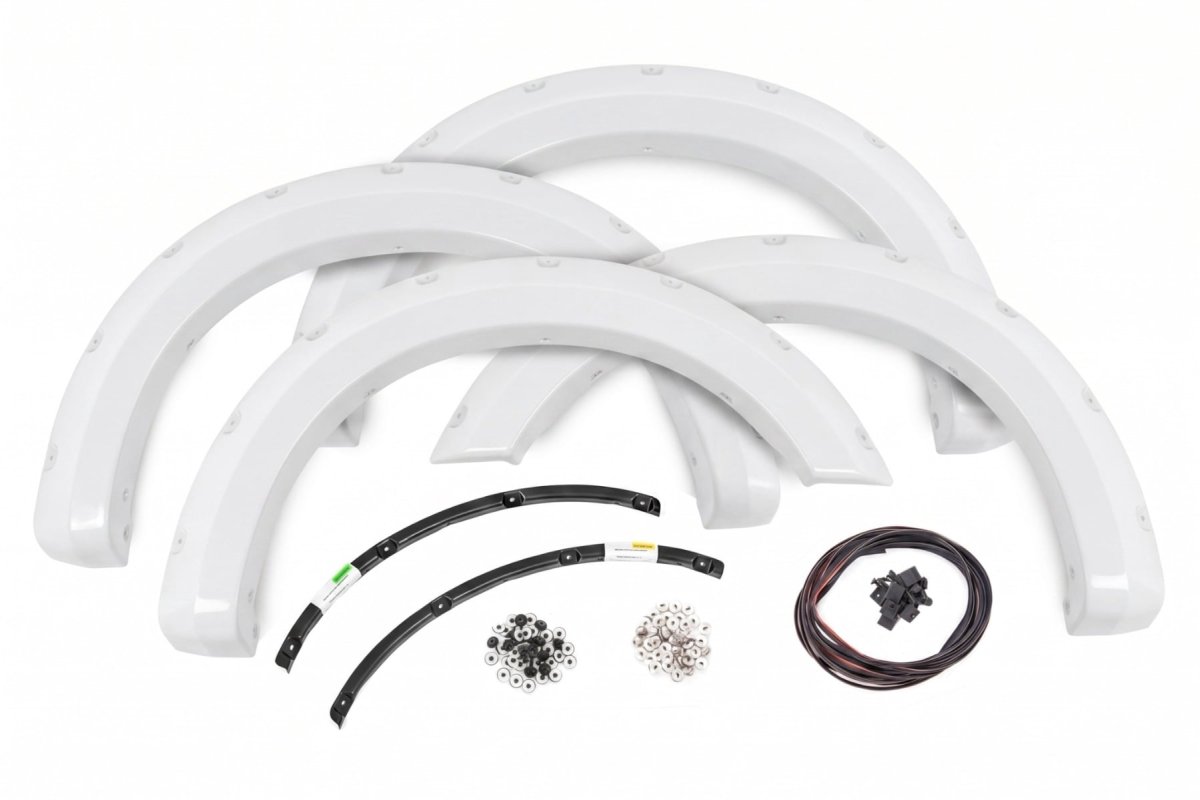 Ford F-250 Super Duty Fender Flares - Rough Country - Pocket - Oxford White - '23-'26